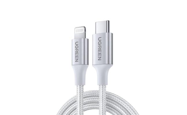 UGREEN US304 70523 Cable with USB-C/ Lightning Connectors MFi Certified 1m - Silver